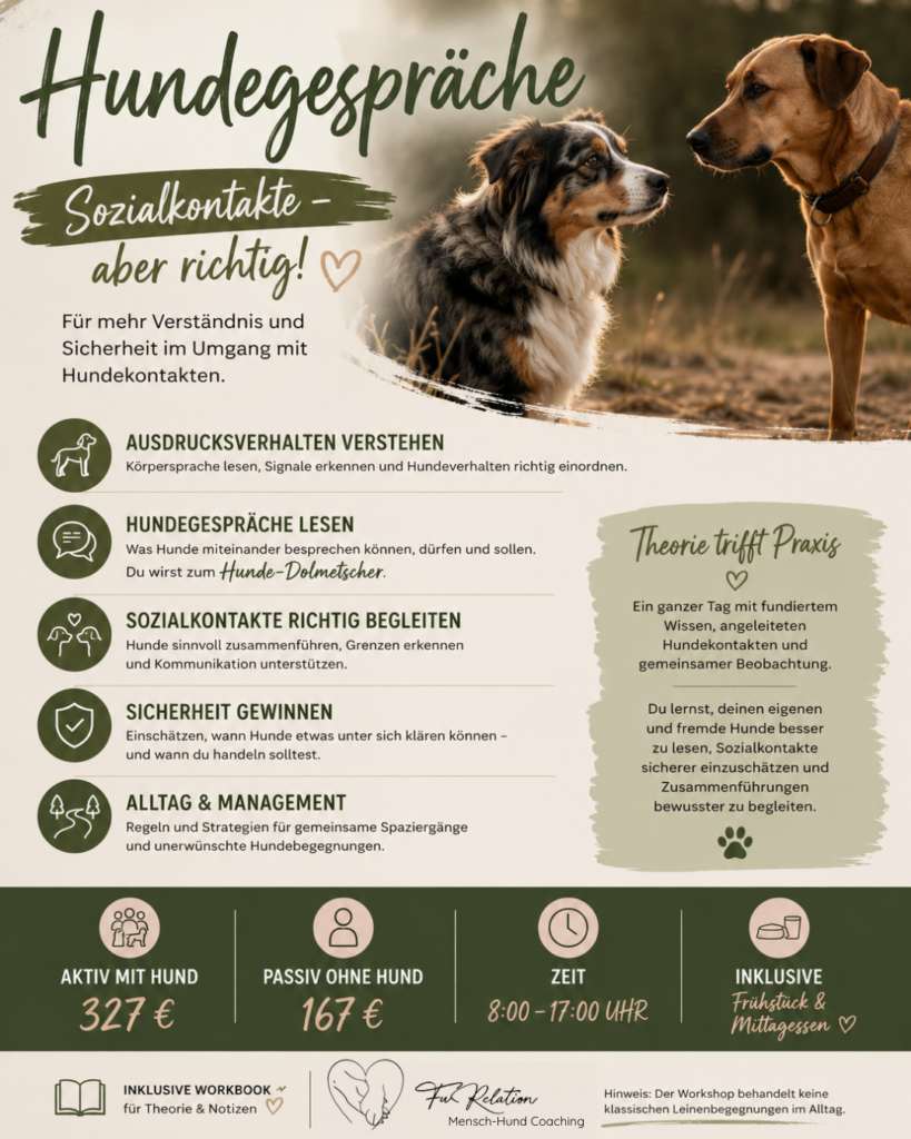 Hundekommunikation, Seminar, Workshop, Sozialkontakte Hund, sozialisieren, Hundeschule, Hundetraining, Meerane, Chemnitz, Sachsen